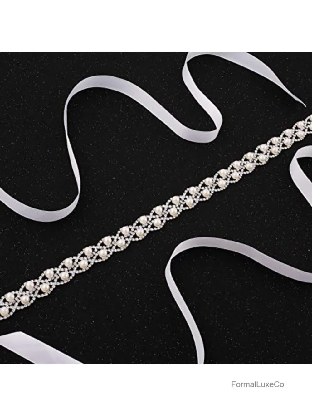 Handmade Crystal Rhinestone Pearls Bridal Wedding Belt Sash for Bride Dress